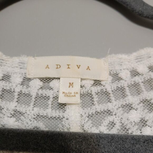 Adiva Women's Med White lace crochet long kimono sheer boho fairy angel festival - Picture 3 of 6